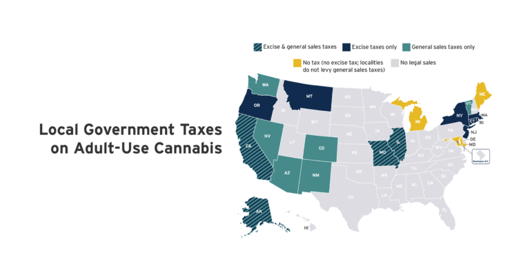 Local government cannabis taxes 2023 map