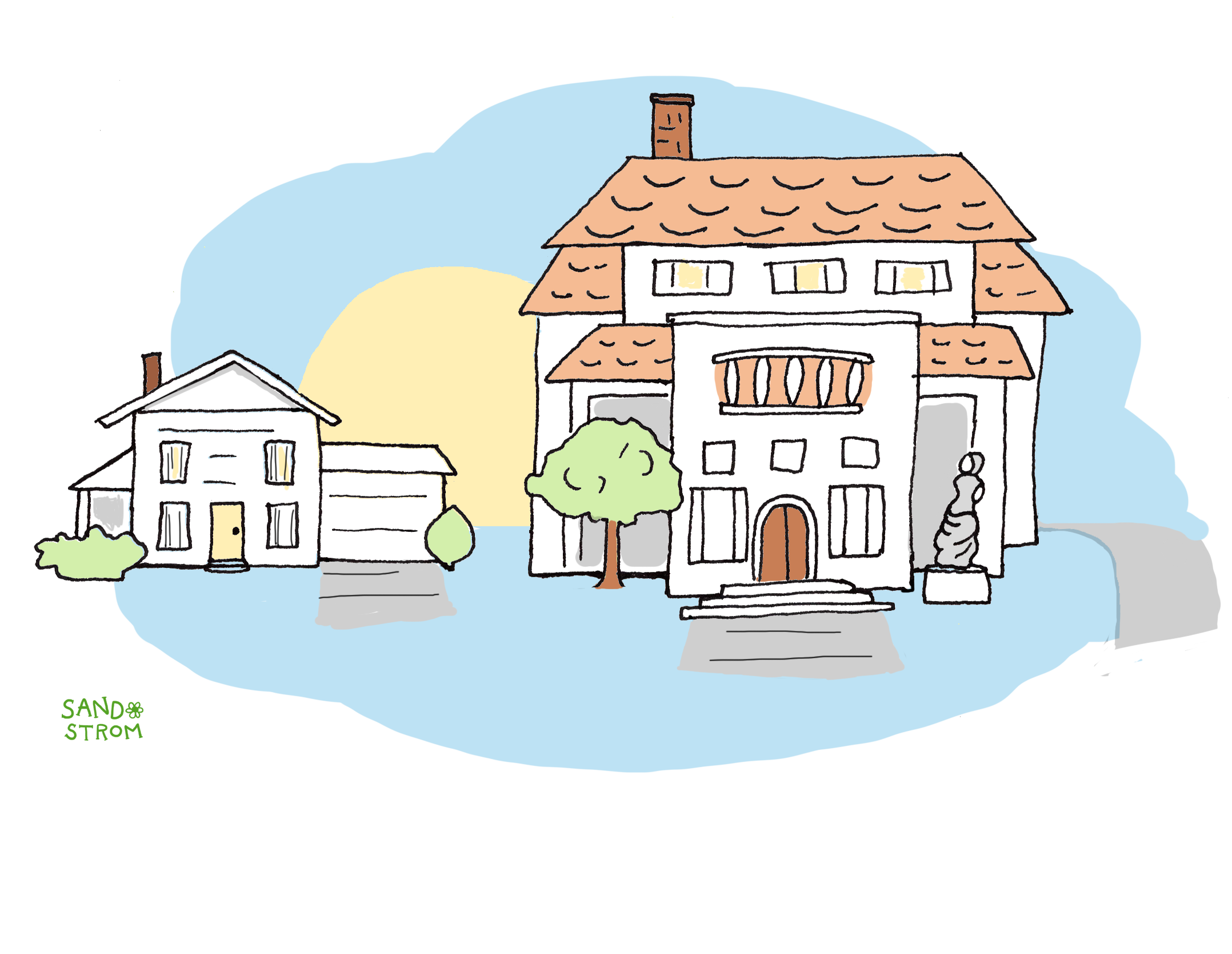 Illustration of property taxes and wealth-based levies