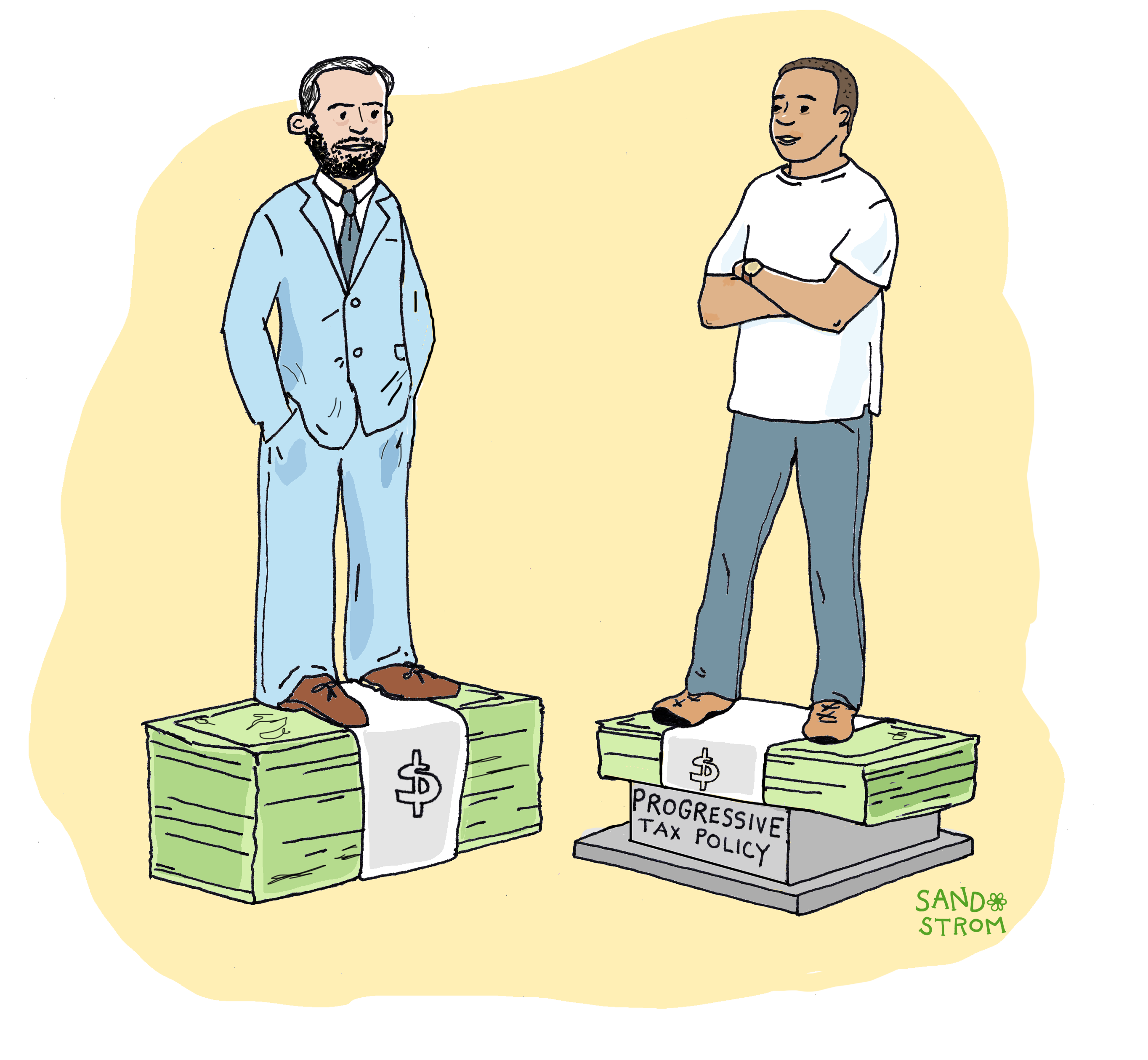Illustration showing how progressive tax policy advances racial equality in state and local tax systems.